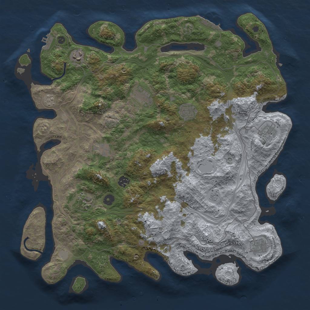 Rust Map: Procedural Map, Size: 4250, Seed: 30205, 18 Monuments