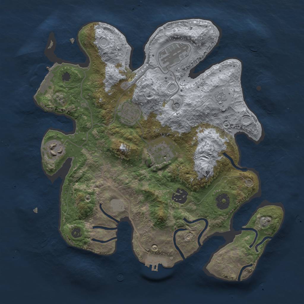 Rust Map: Procedural Map, Size: 3000, Seed: 56894701, 14 Monuments