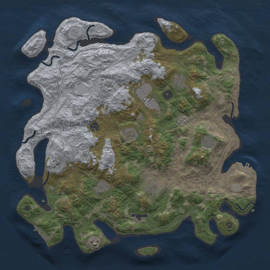 Rust Map: Procedural Map, Size: 4250, Seed: 987219060, 19 Monuments