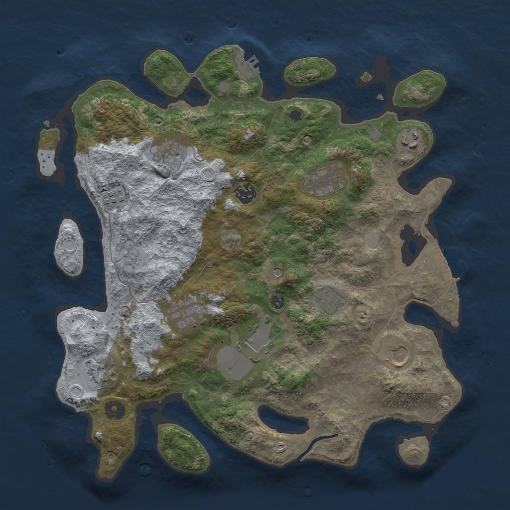 Rust Map: Procedural Map, Size: 3750, Seed: 61265161, 19 Monuments