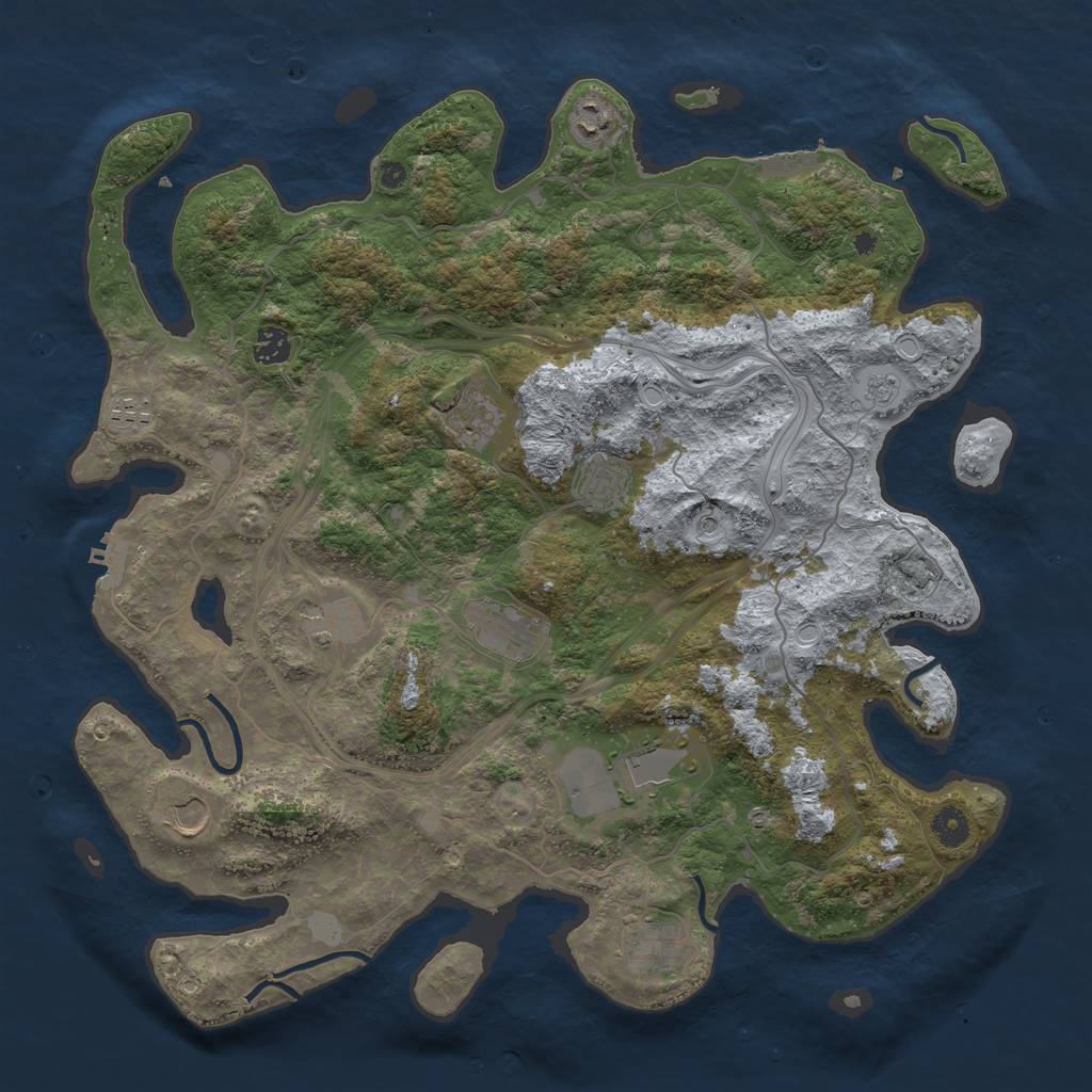 Rust Map: Procedural Map, Size: 4250, Seed: 1732198876, 19 Monuments