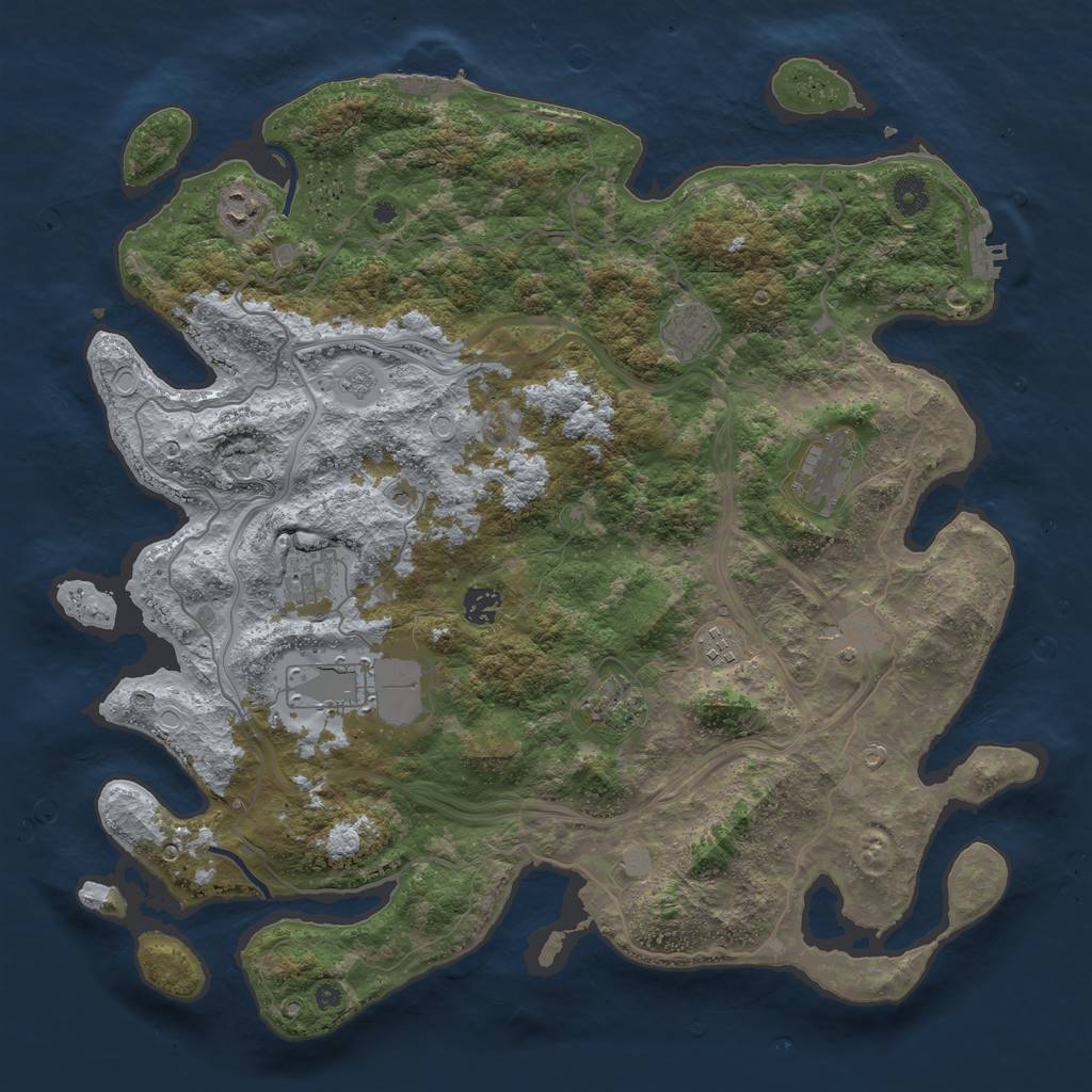 Rust Map: Procedural Map, Size: 4250, Seed: 1184, 18 Monuments