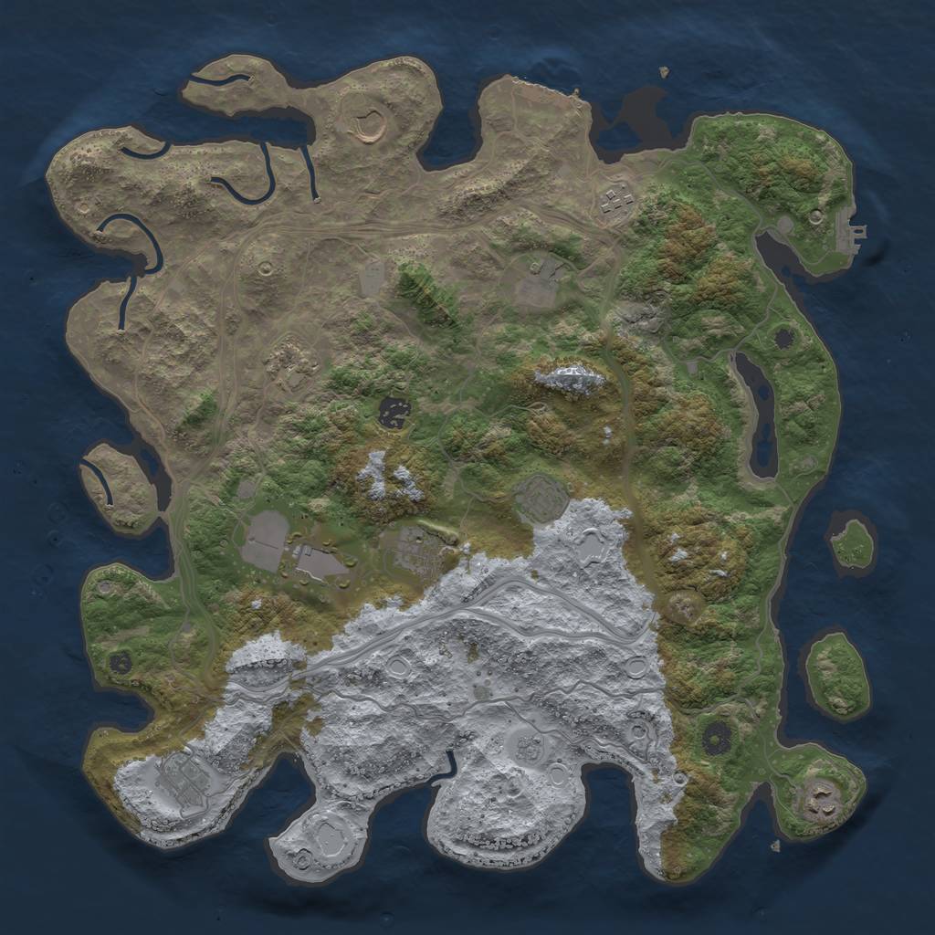 Rust Map: Procedural Map, Size: 4269, Seed: 1000000, 19 Monuments