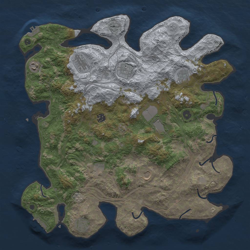 Rust Map: Procedural Map, Size: 4250, Seed: 917532850, 19 Monuments