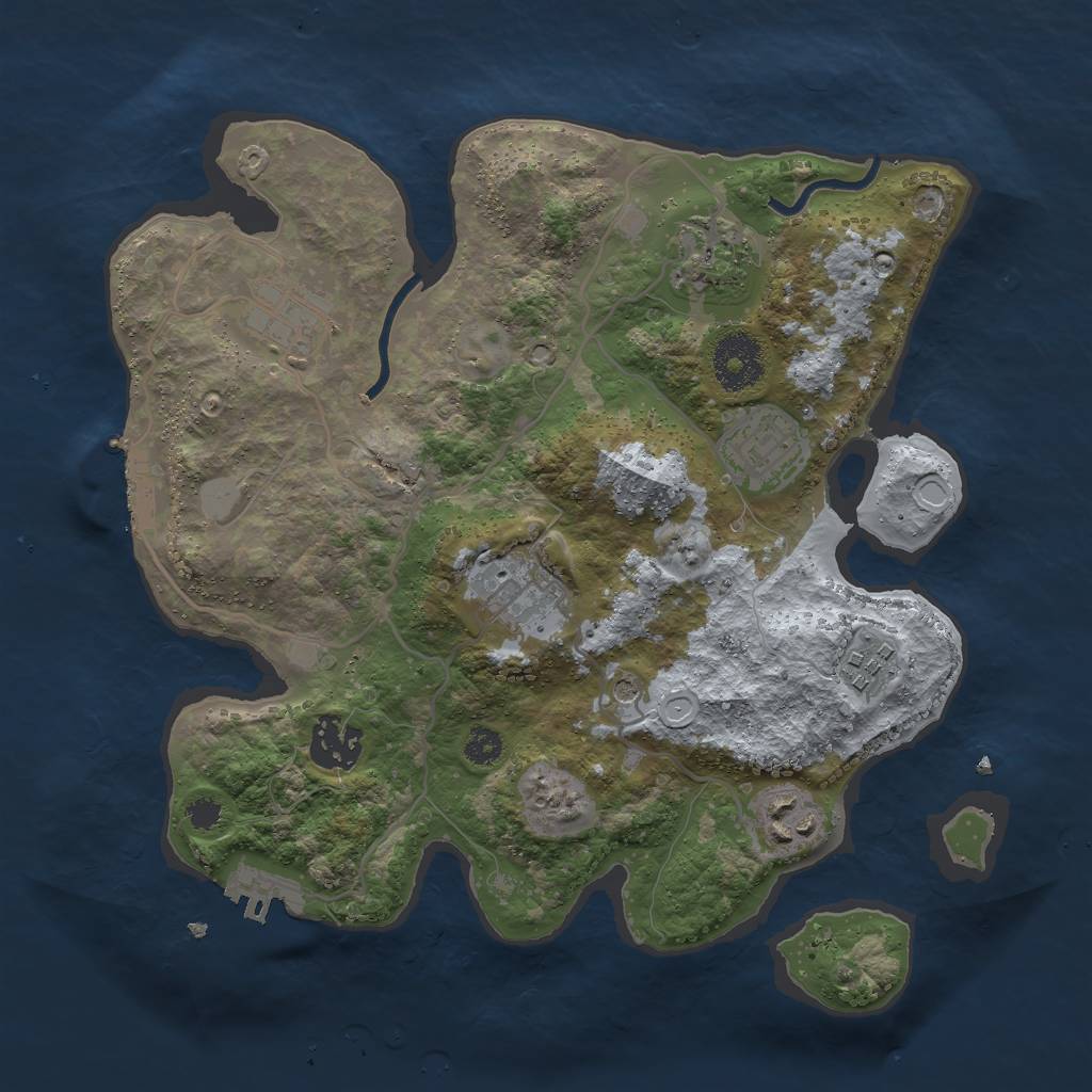 Rust Map: Procedural Map, Size: 3000, Seed: 747878017, 15 Monuments