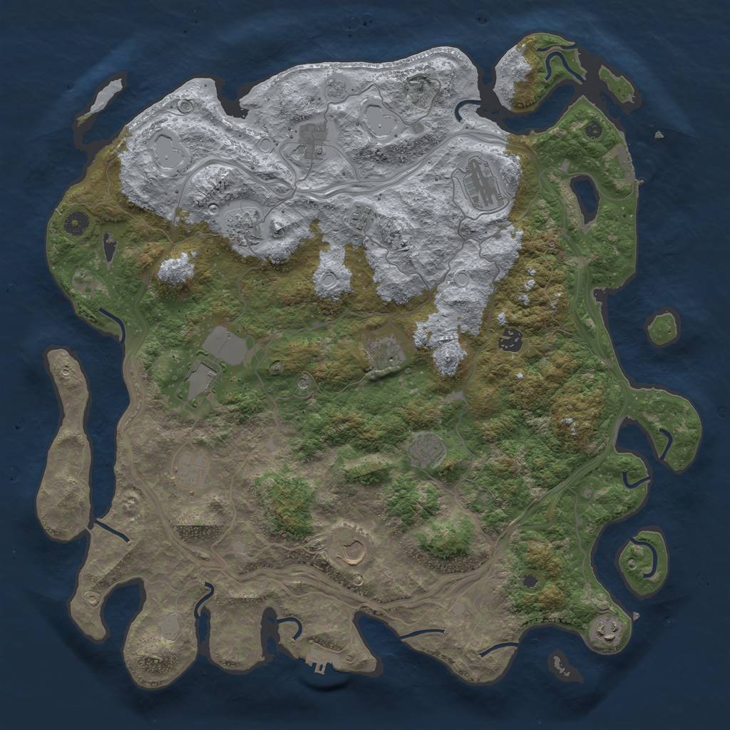 Rust Map: Procedural Map, Size: 4500, Seed: 63653745, 20 Monuments