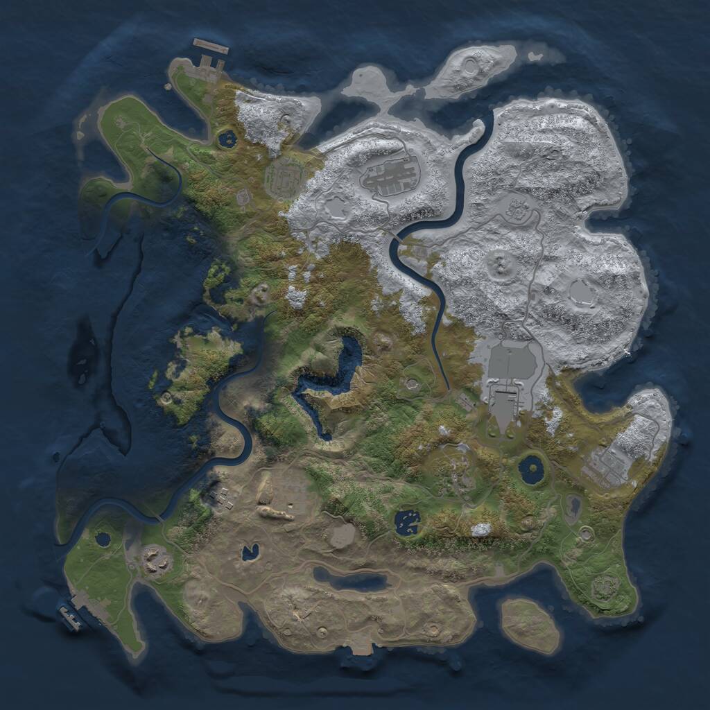 Rust Map: Procedural Map, Size: 4000, Seed: 399321716, 15 Monuments