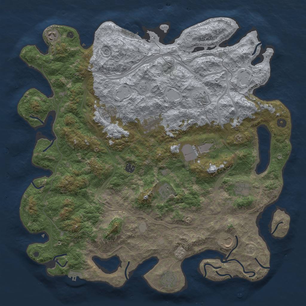 Rust Map: Procedural Map, Size: 4750, Seed: 2135163369, 20 Monuments