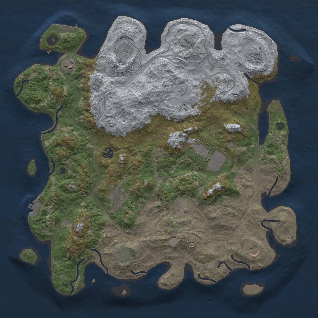 Rust Map: Procedural Map, Size: 4250, Seed: 2027, 19 Monuments