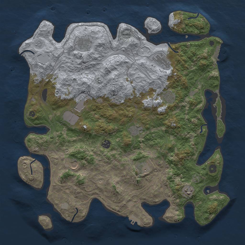 Rust Map: Procedural Map, Size: 4250, Seed: 1659804317, 19 Monuments