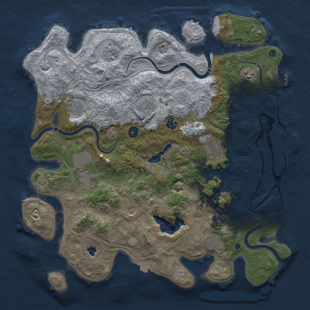 Rust Map: Procedural Map, Size: 4250, Seed: 1659804317, 16 Monuments