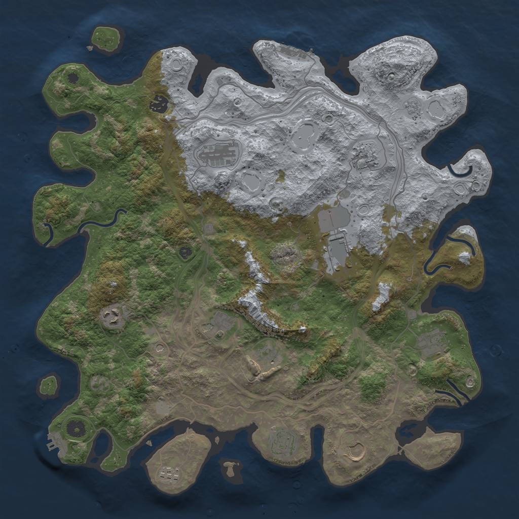 Rust Map: Procedural Map, Size: 4250, Seed: 1242655738, 20 Monuments