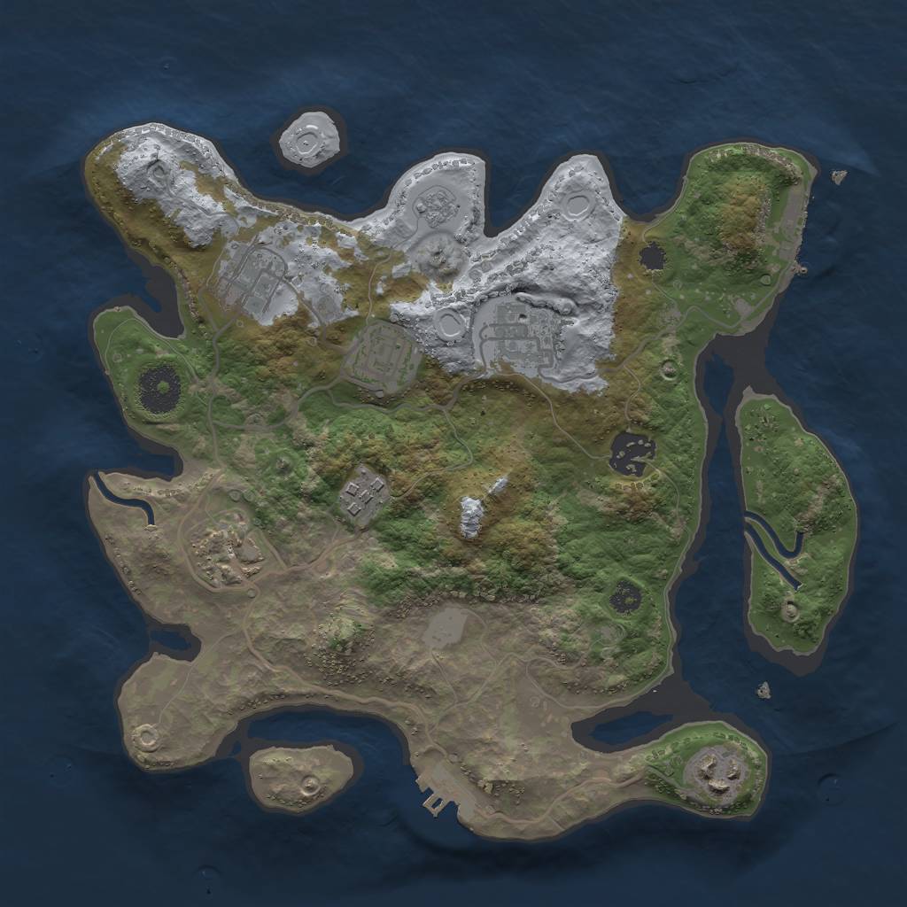Rust Map: Procedural Map, Size: 3000, Seed: 353721470, 15 Monuments