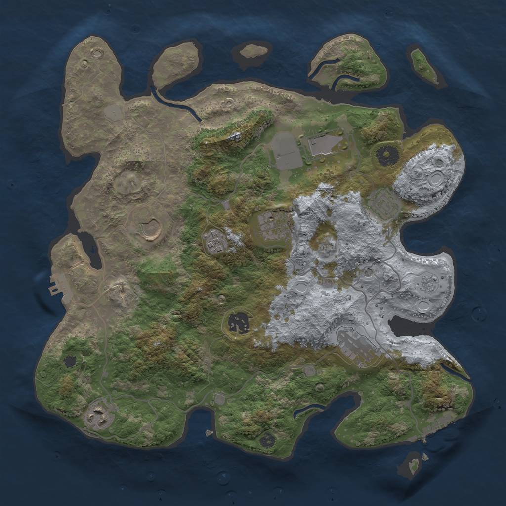 Rust Map: Procedural Map, Size: 3500, Seed: 20221011, 17 Monuments