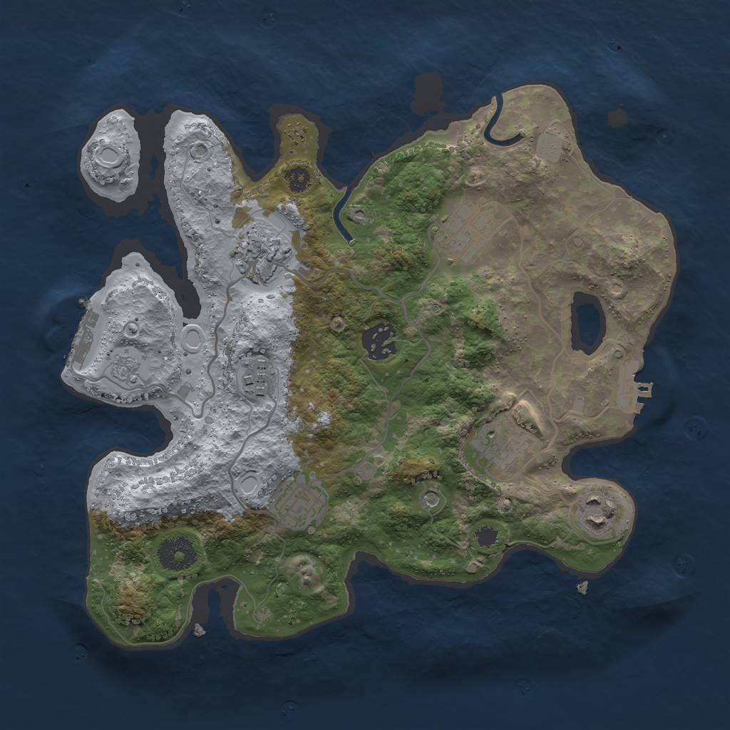 Rust Map: Procedural Map, Size: 3000, Seed: 1623249, 16 Monuments