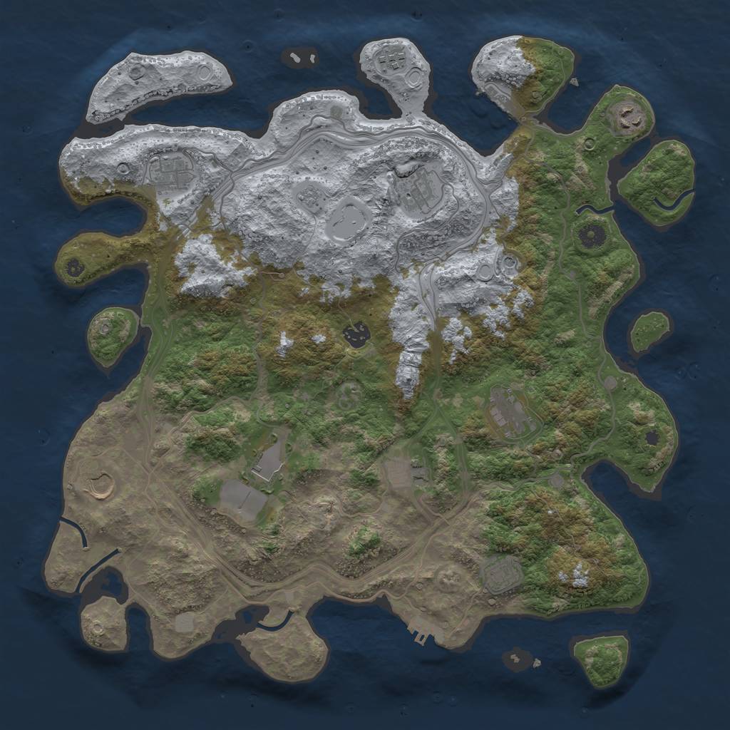 Rust Map: Procedural Map, Size: 4250, Seed: 34634424, 19 Monuments