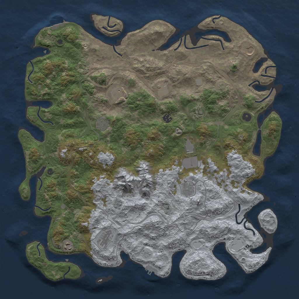 Rust Map: Procedural Map, Size: 5000, Seed: 117995073, 20 Monuments