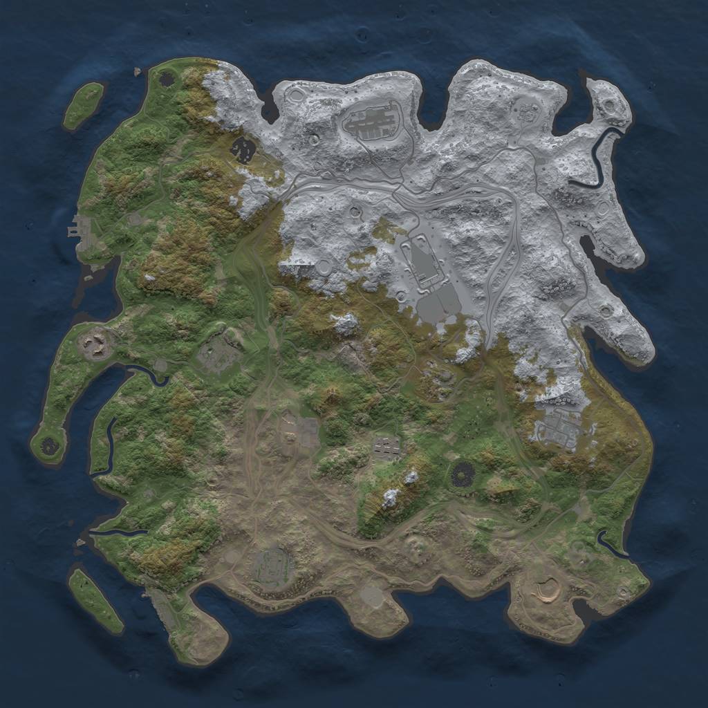 Rust Map: Procedural Map, Size: 4250, Seed: 155588256, 20 Monuments