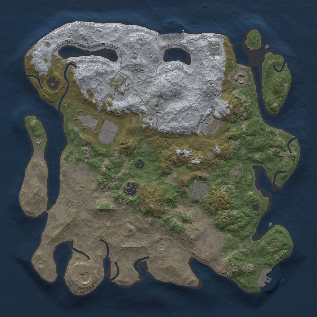 Rust Map: Procedural Map, Size: 3700, Seed: 63653745, 19 Monuments