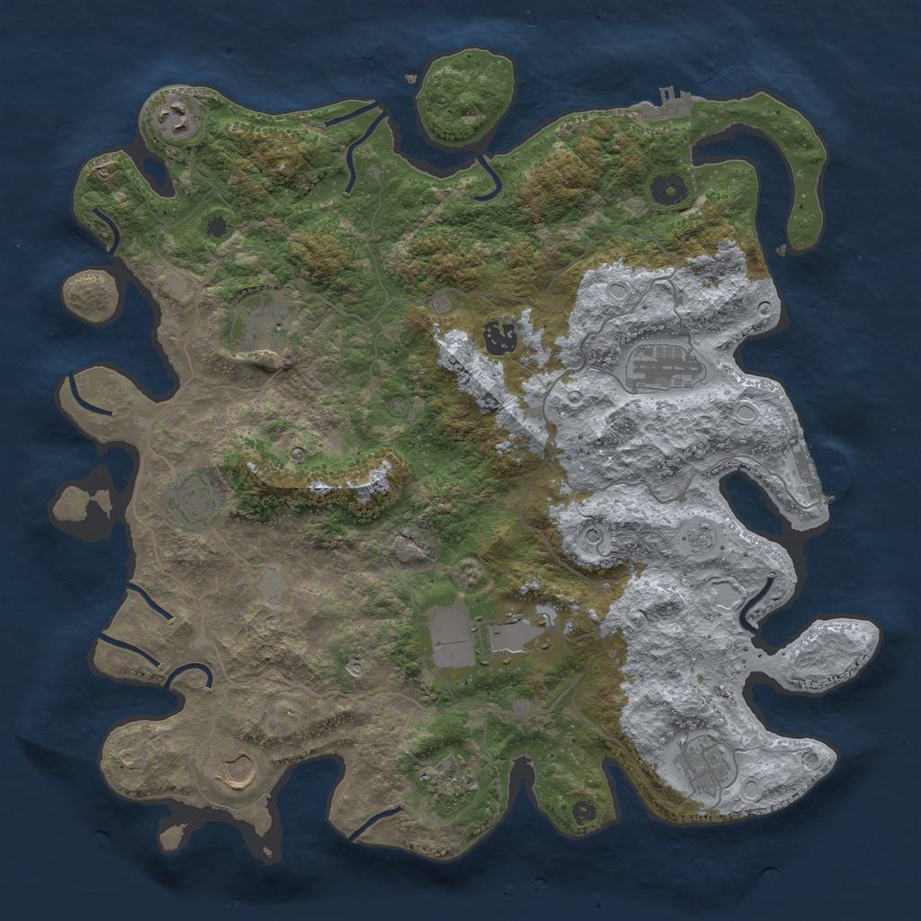Rust Map: Procedural Map, Size: 4000, Seed: 1535747654, 18 Monuments