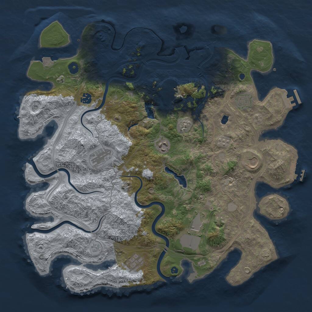 Rust Map: Procedural Map, Size: 4250, Seed: 1384299787, 15 Monuments