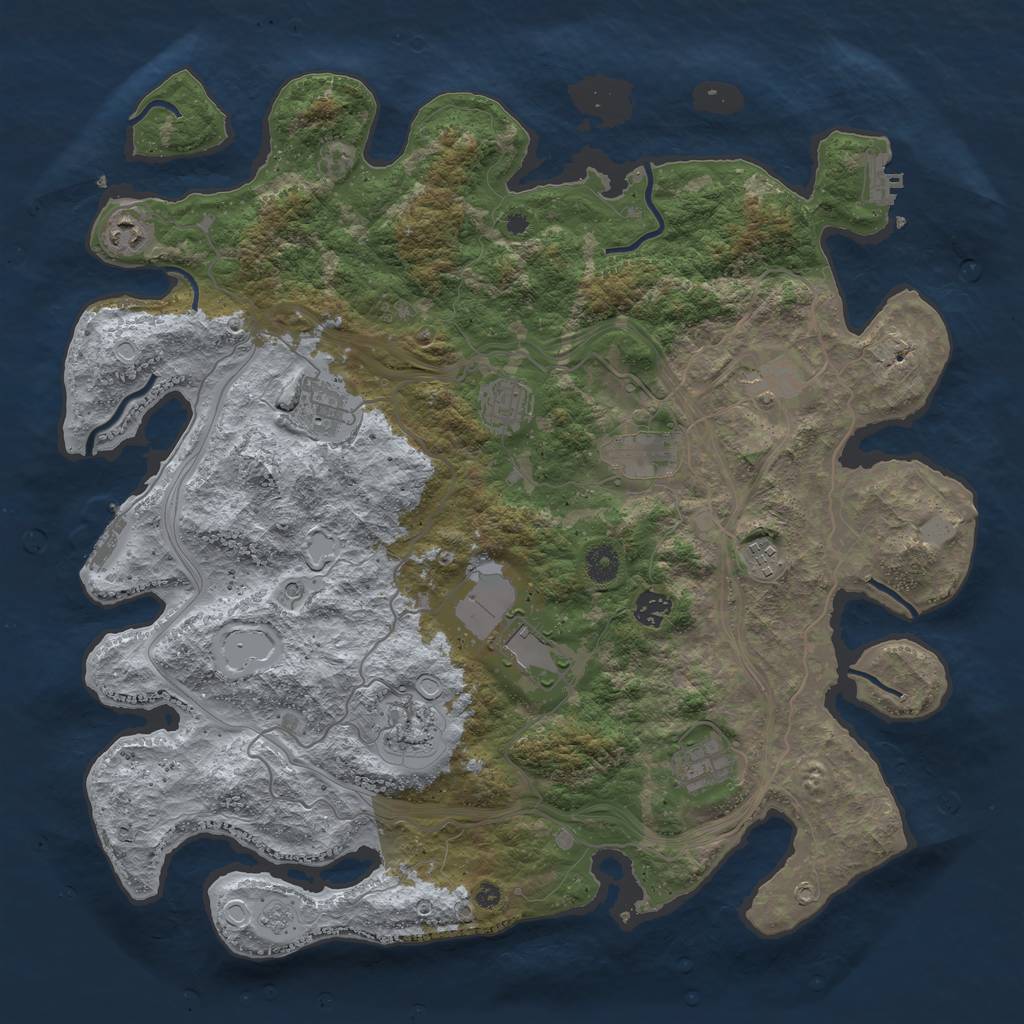 Rust Map: Procedural Map, Size: 4250, Seed: 1384299787, 19 Monuments