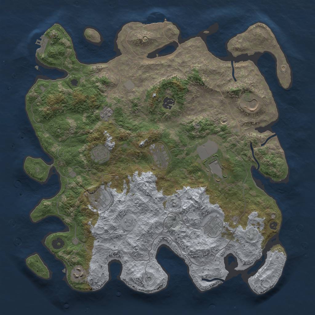 Rust Map: Procedural Map, Size: 4000, Seed: 708035976, 18 Monuments