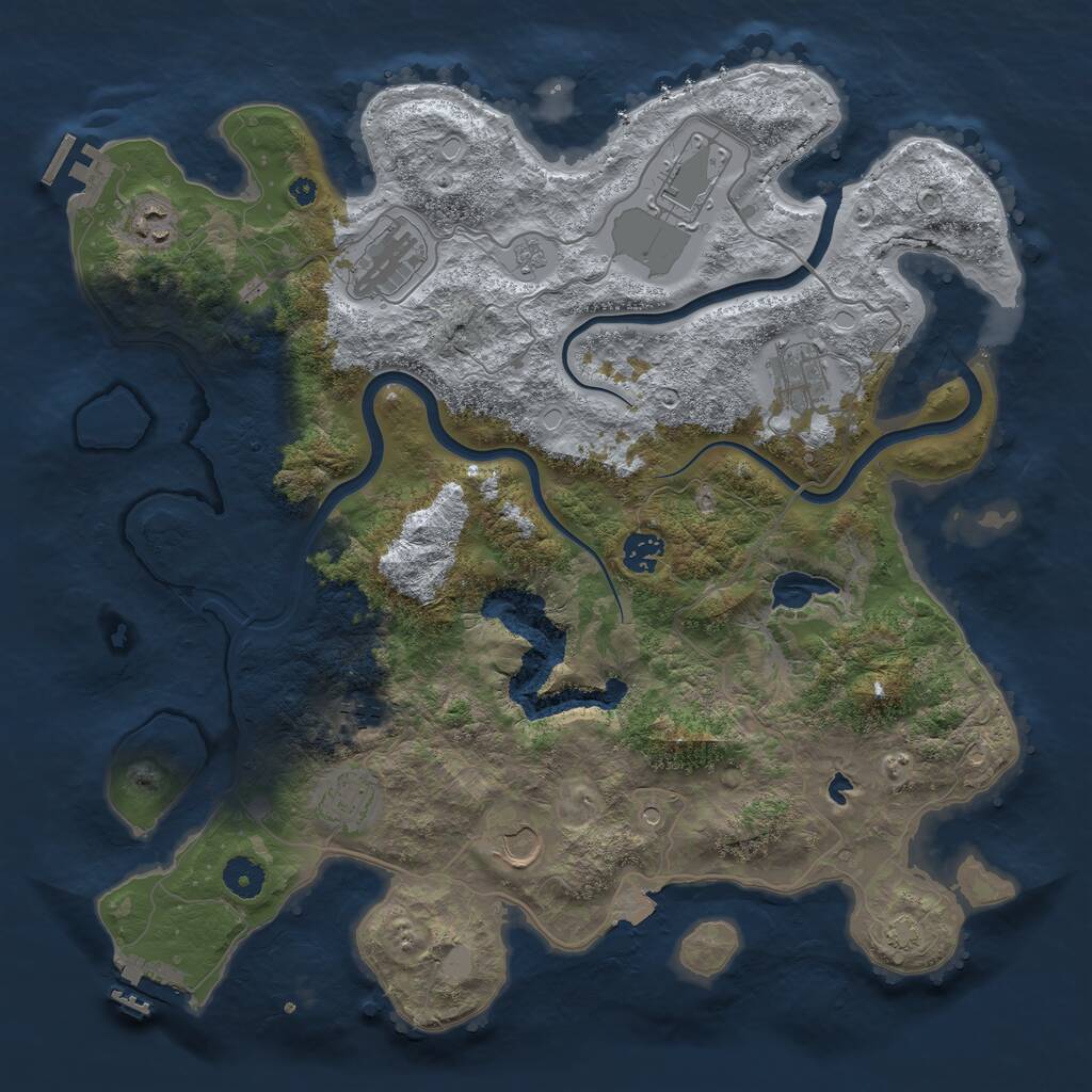 Rust Map: Procedural Map, Size: 4000, Seed: 699381693, 14 Monuments