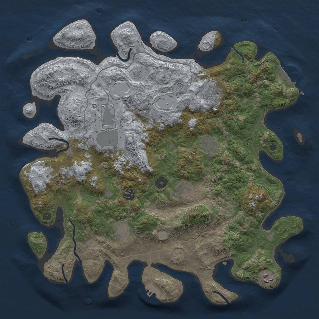 Rust Map: Procedural Map, Size: 4000, Seed: 780456976, 17 Monuments