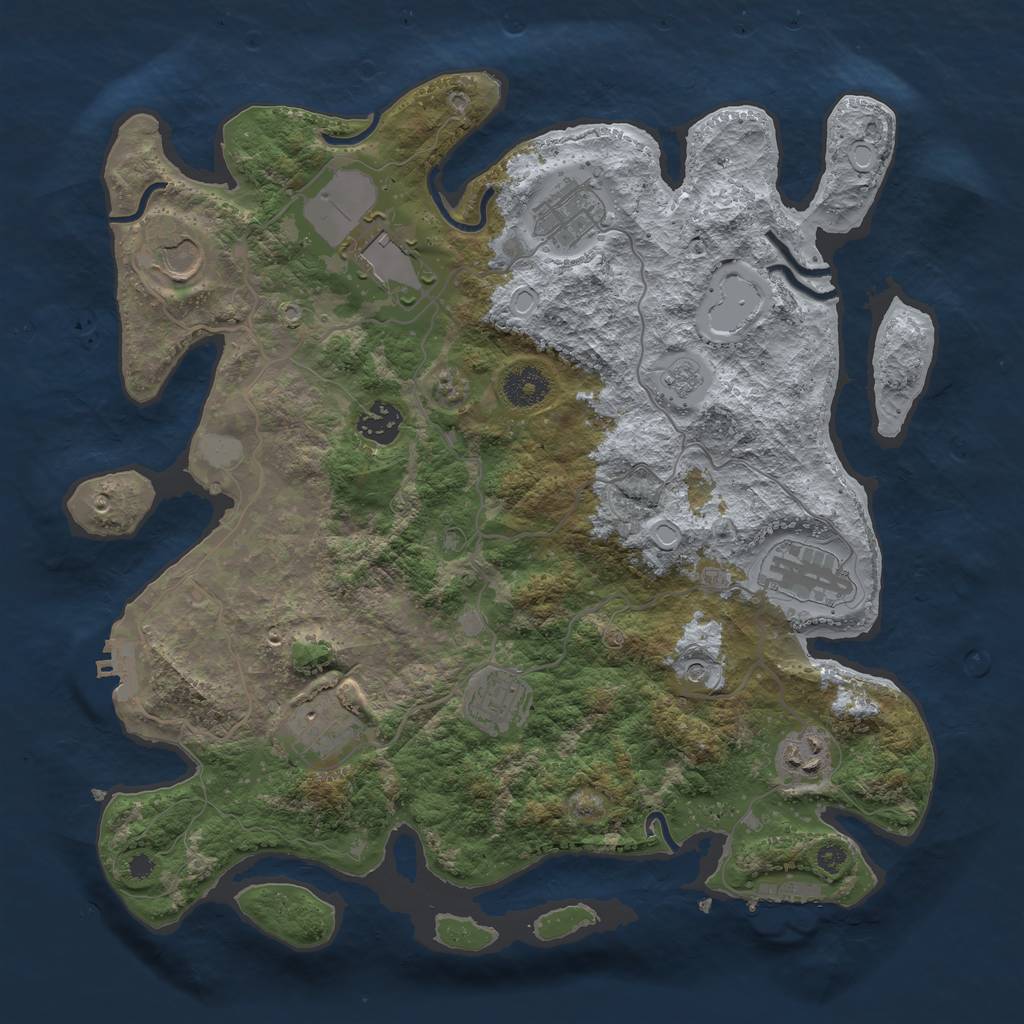 Rust Map: Procedural Map, Size: 3612, Seed: 114015248, 17 Monuments