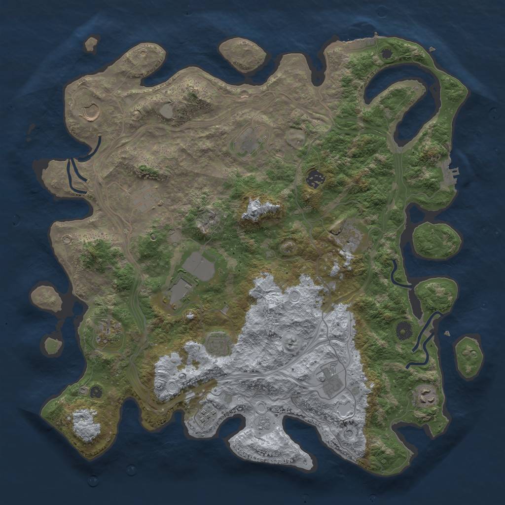 Rust Map: Procedural Map, Size: 4300, Seed: 658225614, 20 Monuments