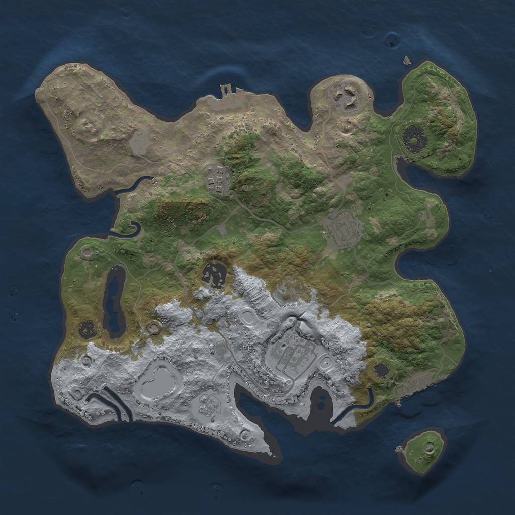 Rust Map: Procedural Map, Size: 3000, Seed: 940868240, 13 Monuments