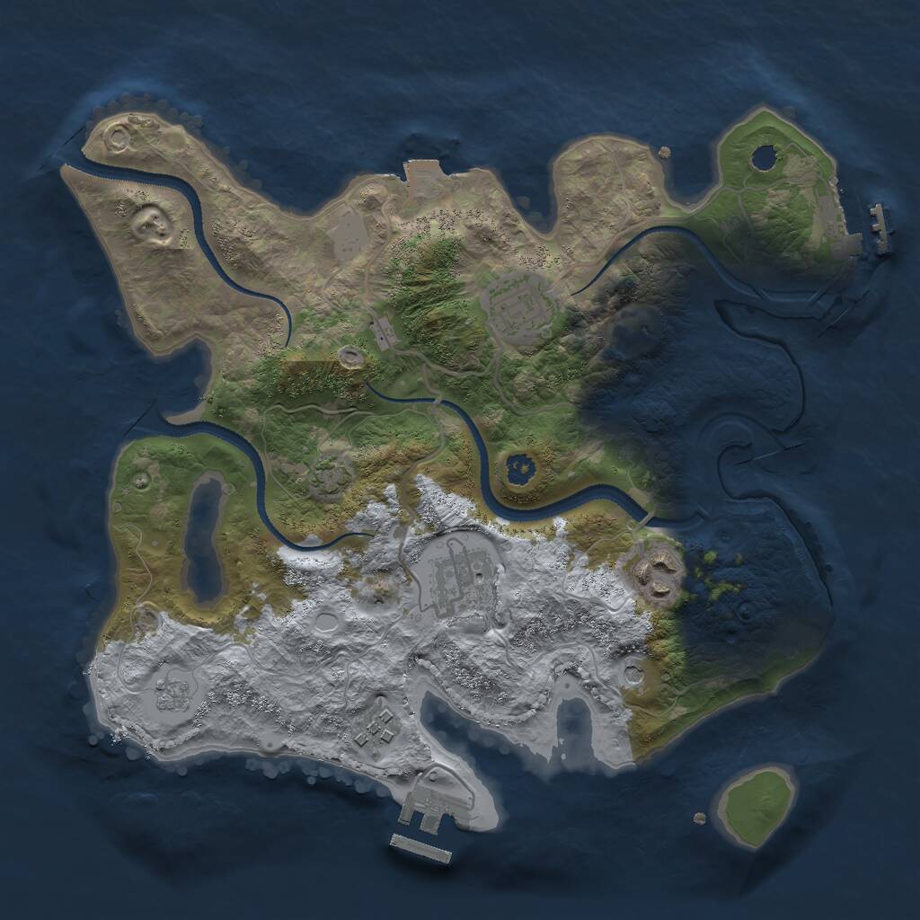 Rust Map: Procedural Map, Size: 3000, Seed: 940868240, 10 Monuments