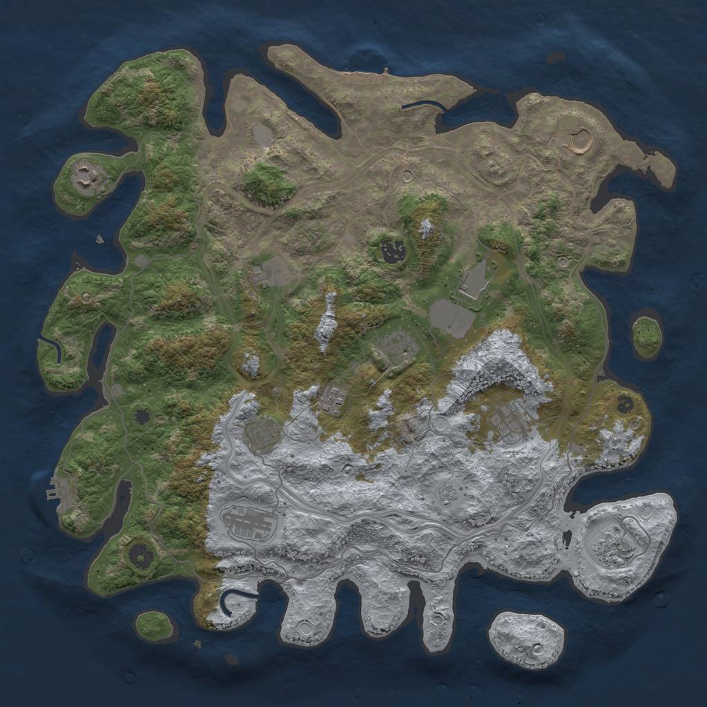 Rust Map: Procedural Map, Size: 4250, Seed: 997648881, 20 Monuments