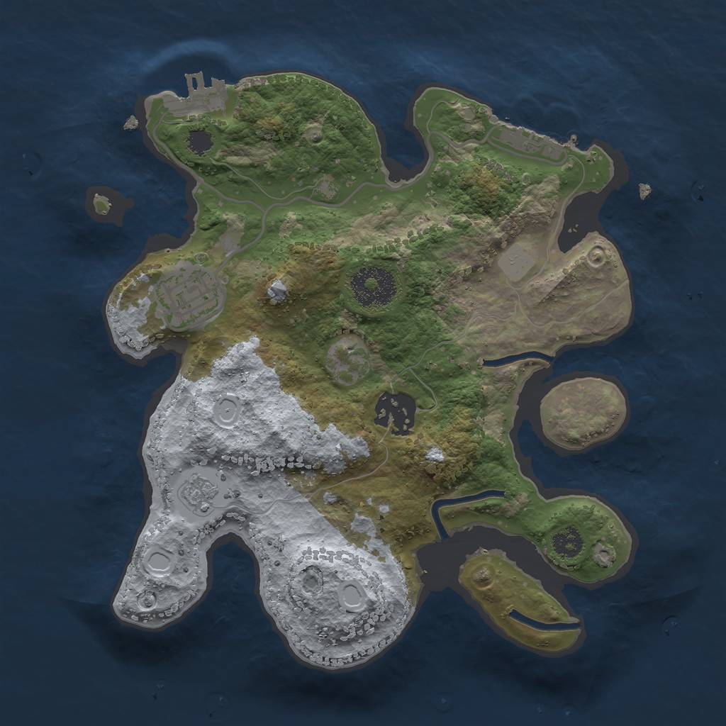 Rust Map: Procedural Map, Size: 2500, Seed: 1606544518, 10 Monuments