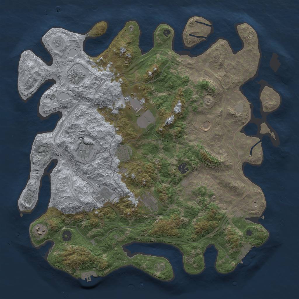 Rust Map: Procedural Map, Size: 4300, Seed: 1989259, 19 Monuments