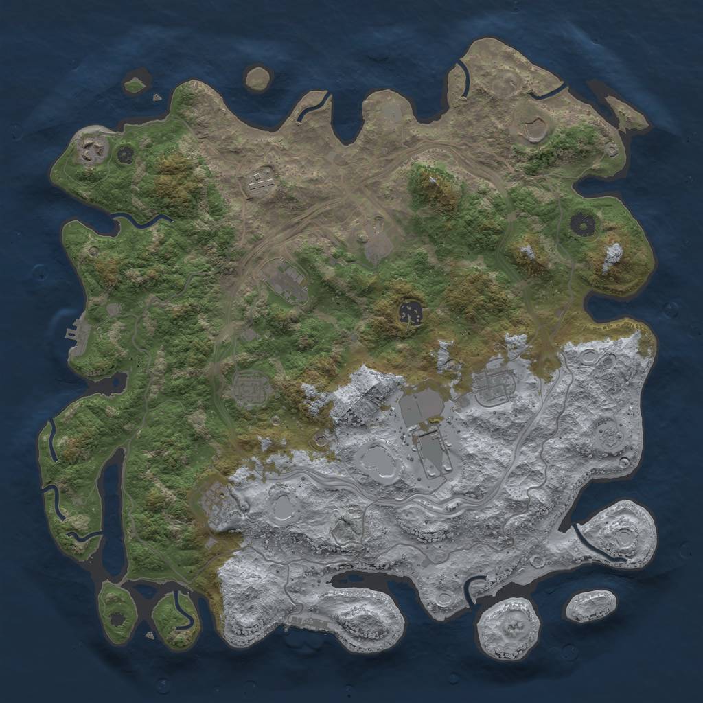 Rust Map: Procedural Map, Size: 4250, Seed: 65464654, 19 Monuments