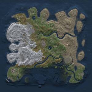 Thumbnail Rust Map: Procedural Map, Size: 3700, Seed: 808665104, 14 Monuments