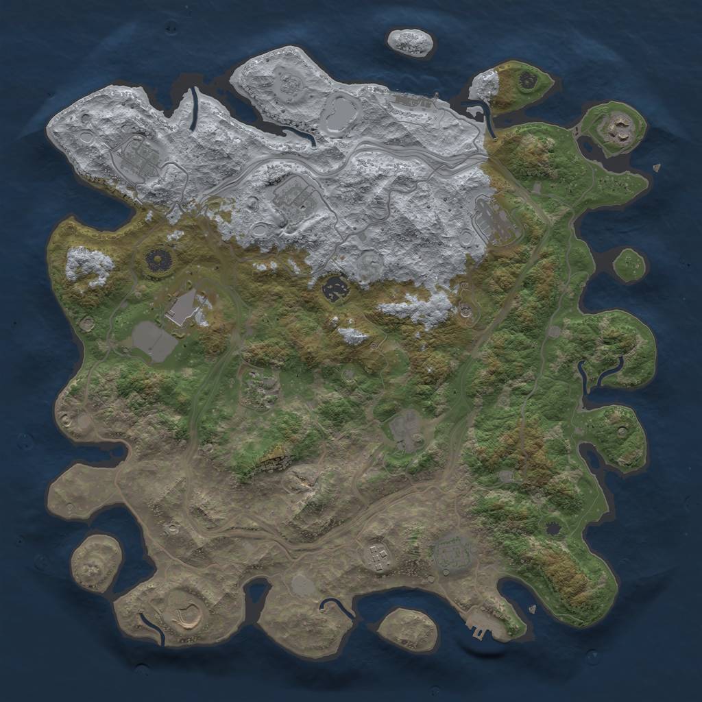 Rust Map: Procedural Map, Size: 4250, Seed: 475309833, 20 Monuments
