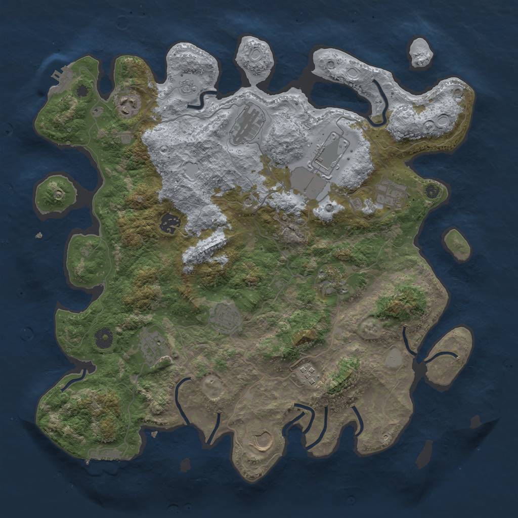 Rust Map: Procedural Map, Size: 3900, Seed: 250, 19 Monuments