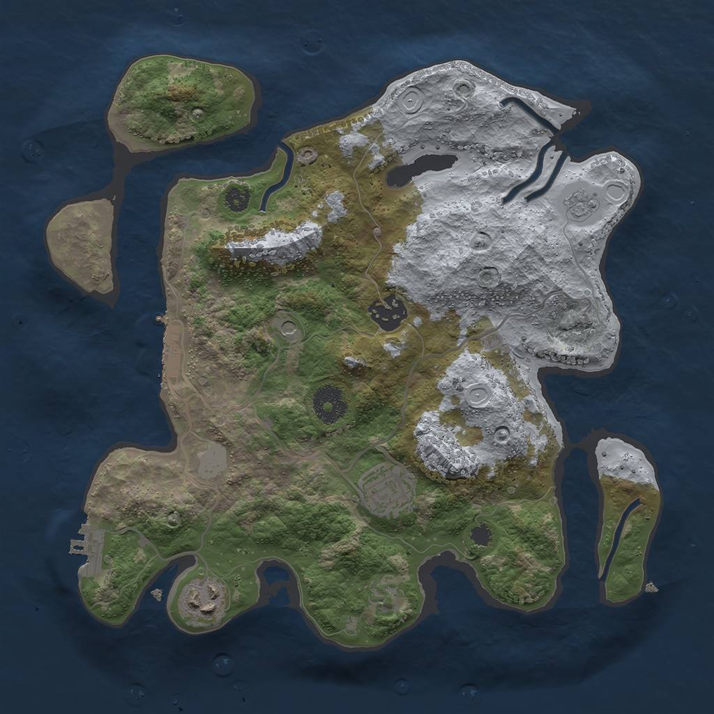 Rust Map: Procedural Map, Size: 3000, Seed: 1247166362, 12 Monuments