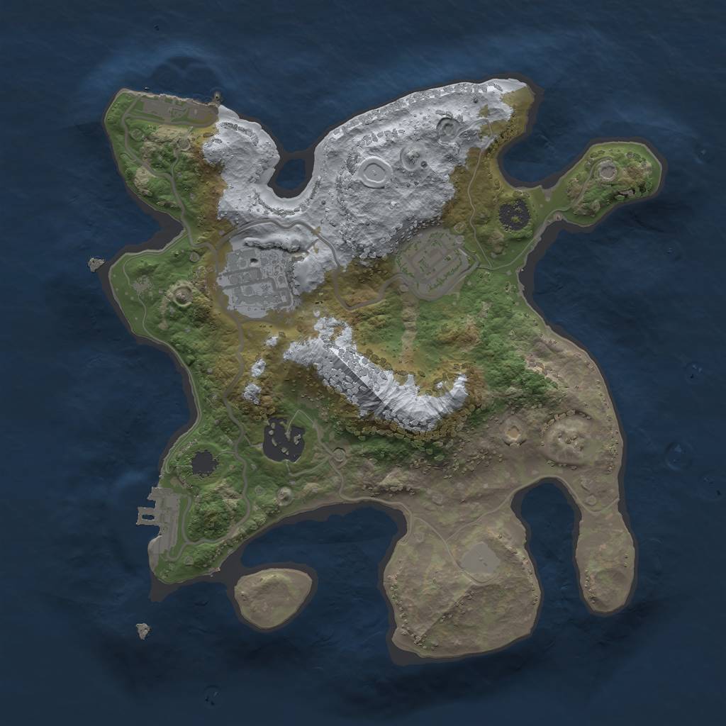 Rust Map: Procedural Map, Size: 2450, Seed: 86567, 10 Monuments