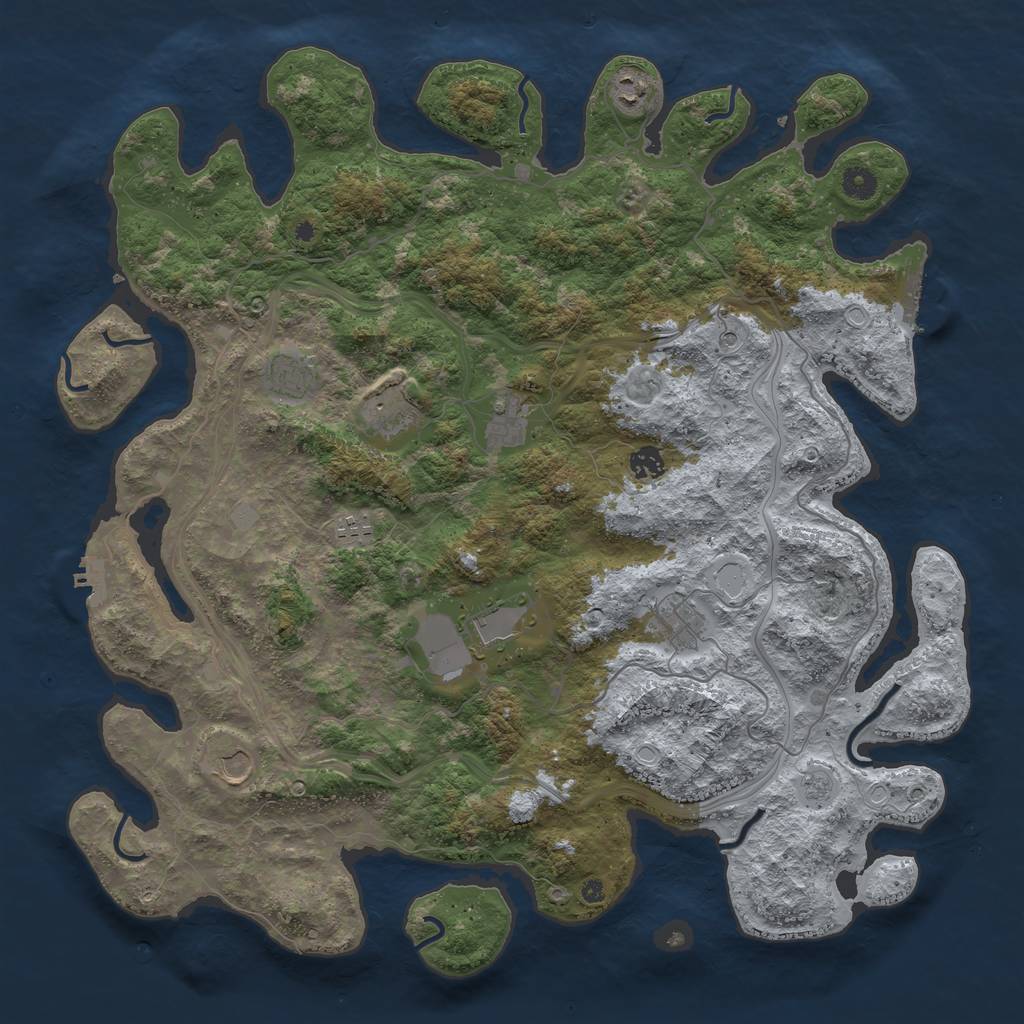 Rust Map: Procedural Map, Size: 4500, Seed: 40146269, 18 Monuments