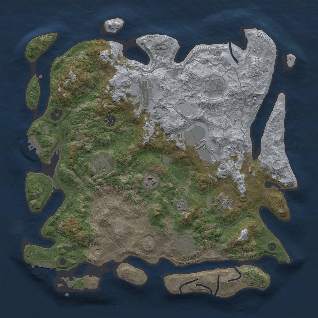 Rust Map: Procedural Map, Size: 4000, Seed: 1831132762, 18 Monuments