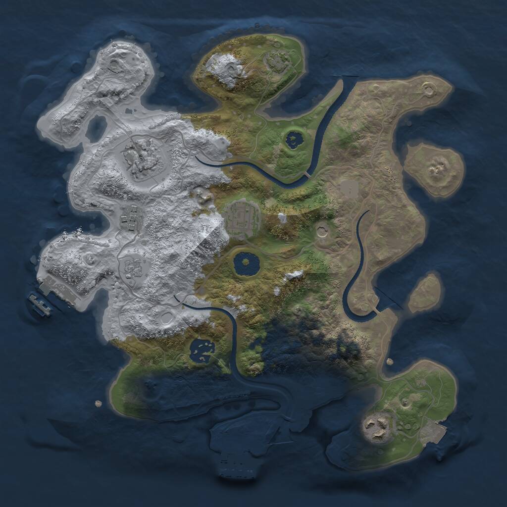Rust Map: Procedural Map, Size: 3000, Seed: 1547675290, 11 Monuments