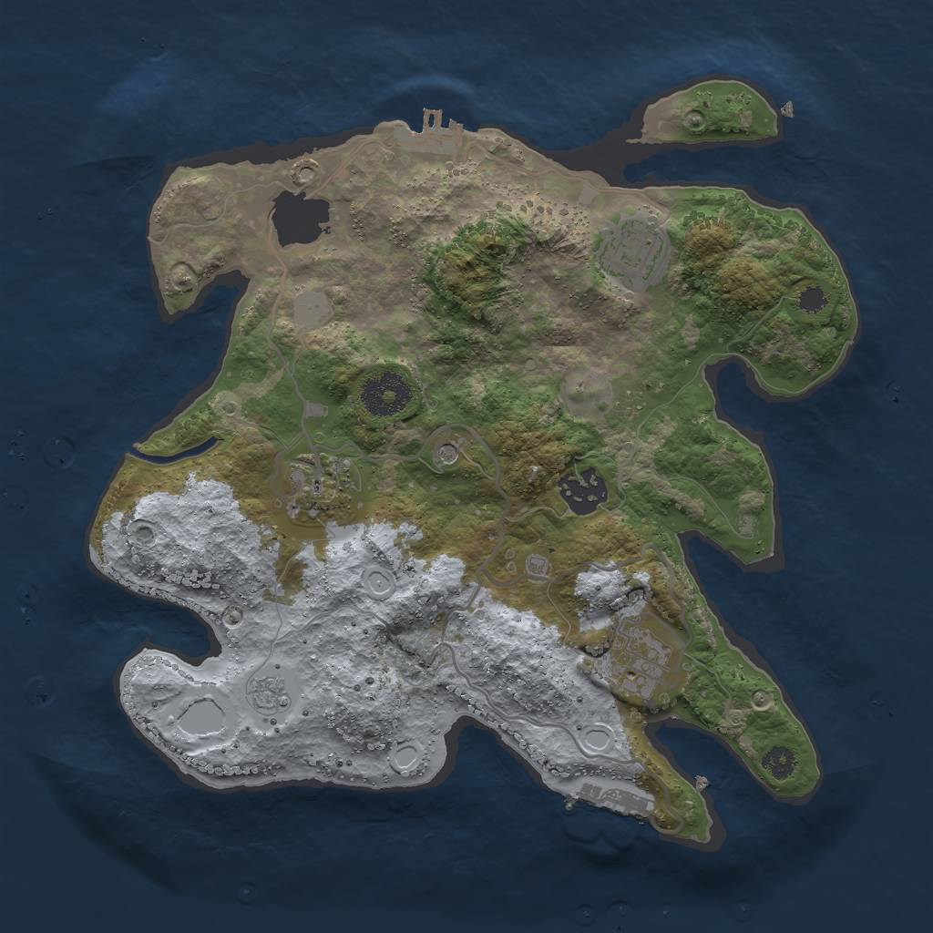 Rust Map: Procedural Map, Size: 3000, Seed: 190490079, 13 Monuments