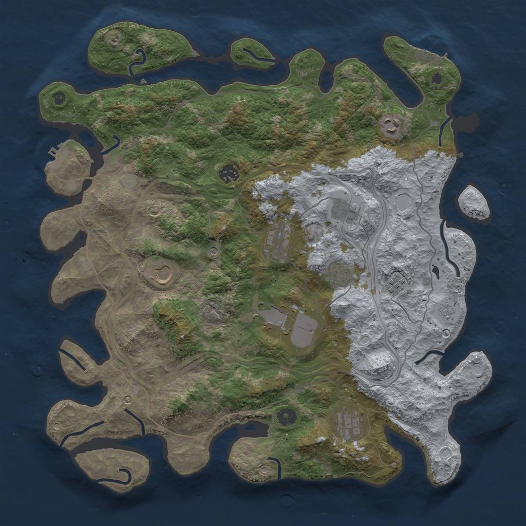 Rust Map: Procedural Map, Size: 4250, Seed: 17218, 18 Monuments