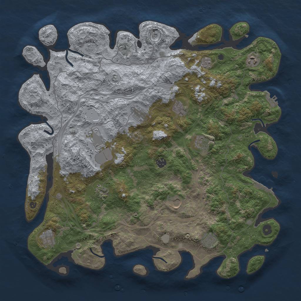 Rust Map: Procedural Map, Size: 4500, Seed: 8532567, 20 Monuments
