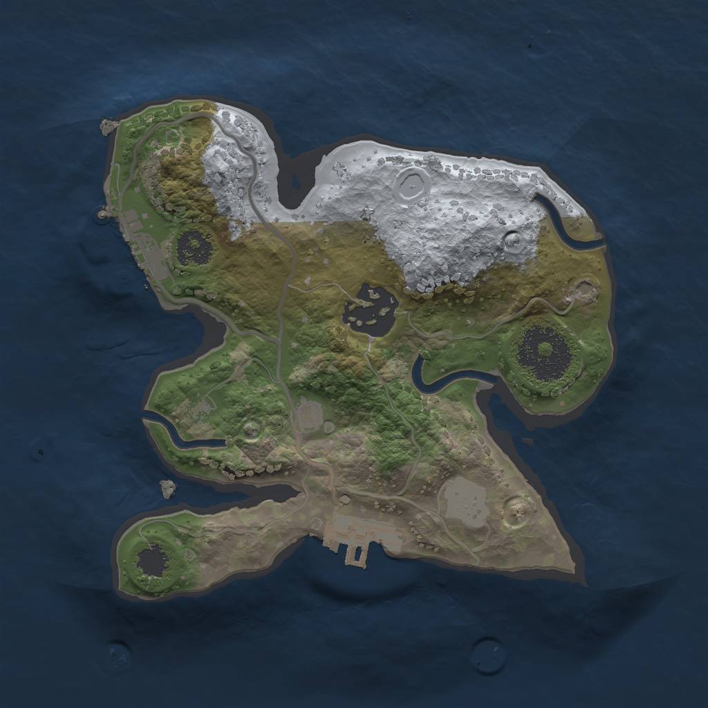 Rust Map: Procedural Map, Size: 2000, Seed: 2135163369, 8 Monuments