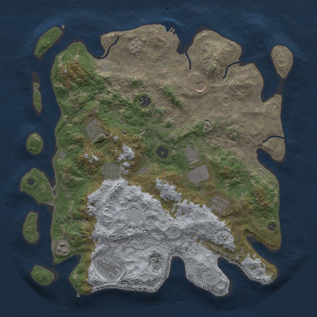 Rust Map: Procedural Map, Size: 4000, Seed: 19760527, 17 Monuments